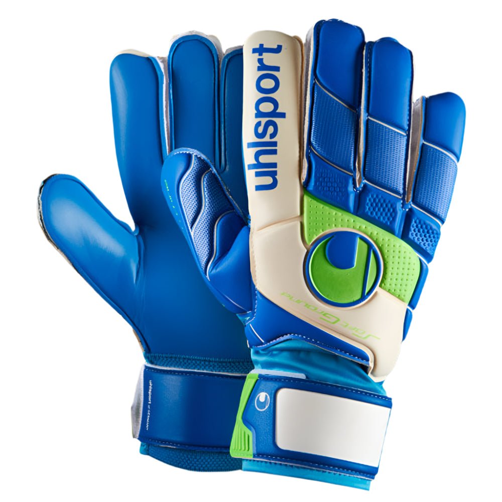 Uhlsport Fangmaschine Soft Goalkeeper Gloves Blue/Green - Best Buy Soccer